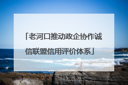 老河口推动政企协作诚信联盟信用评价体系