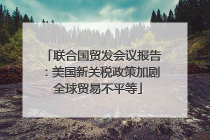 联合国贸发会议报告：美国新关税政策加剧全球贸易不平等