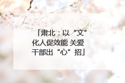 肃北：以“文”化人促效能 关爱干部出“心”招