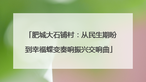 肥城大石铺村：从民生期盼到幸福蝶变奏响振兴交响曲