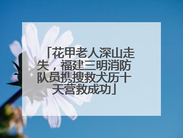 花甲老人深山走失，福建三明消防队员携搜救犬历十天营救成功