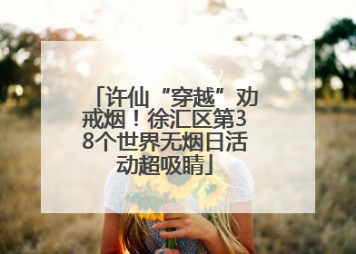 许仙“穿越”劝戒烟！徐汇区第38个世界无烟日活动超吸睛