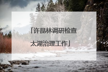 许昆林调研检查太湖治理工作