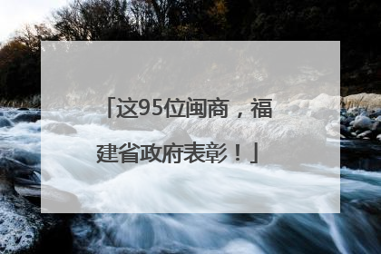 这95位闽商，福建省政府表彰！