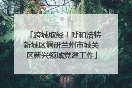 跨城取经！呼和浩特新城区调研兰州市城关区新兴领域党建工作