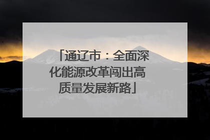通辽市：全面深化能源改革闯出高质量发展新路