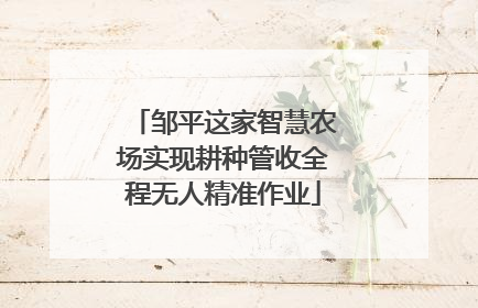 邹平这家智慧农场实现耕种管收全程无人精准作业