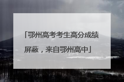 鄂州高考考生高分成绩屏蔽，来自鄂州高中