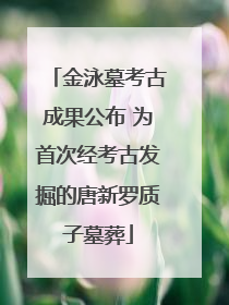 金泳墓考古成果公布 为首次经考古发掘的唐新罗质子墓葬