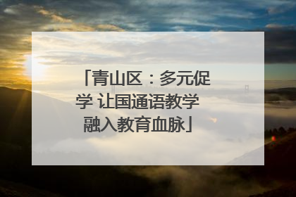 青山区：多元促学 让国通语教学融入教育血脉