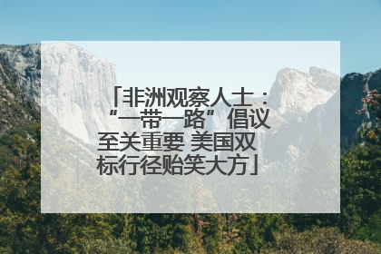 非洲观察人士：“一带一路”倡议至关重要 美国双标行径贻笑大方