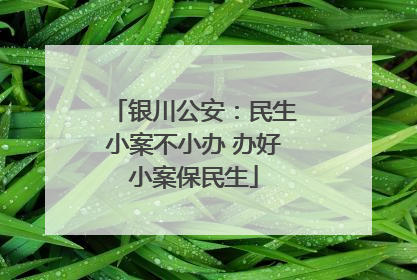 银川公安：民生小案不小办 办好小案保民生