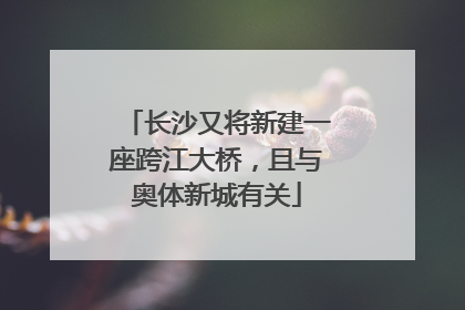 长沙又将新建一座跨江大桥，且与奥体新城有关