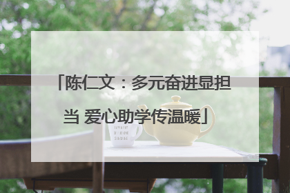 陈仁文：多元奋进显担当 爱心助学传温暖