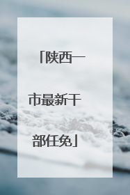 陕西一市最新干部任免