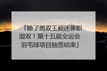 除了男双王昶还兼职混双！第十五届全运会羽毛球项目抽签结束
