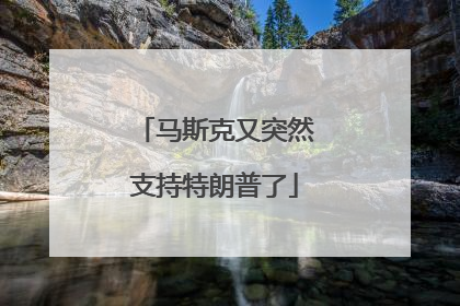 马斯克又突然支持特朗普了