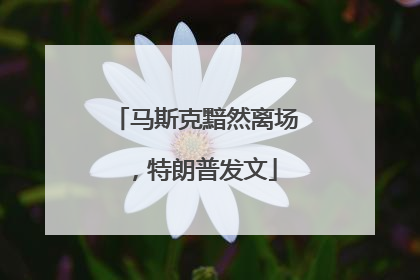 马斯克黯然离场，特朗普发文