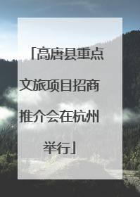 高唐县重点文旅项目招商推介会在杭州举行
