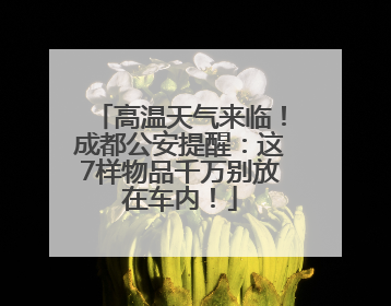 高温天气来临！成都公安提醒：这7样物品千万别放在车内！