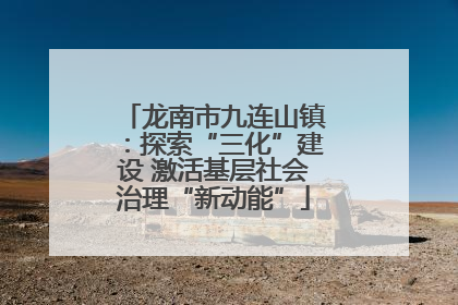 龙南市九连山镇：探索“三化”建设 激活基层社会治理“新动能”