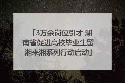 3万余岗位引才 湖南省促进高校毕业生留湘来湘系列行动启动