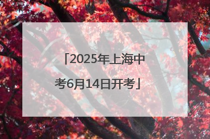 2025年上海中考6月14日开考