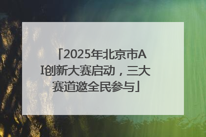 2025年北京市AI创新大赛启动，三大赛道邀全民参与