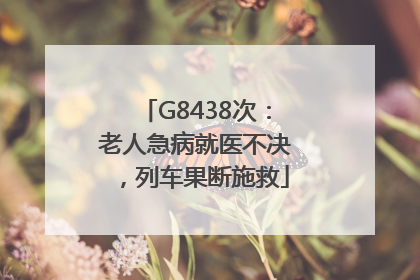 G8438次：老人急病就医不决，列车果断施救